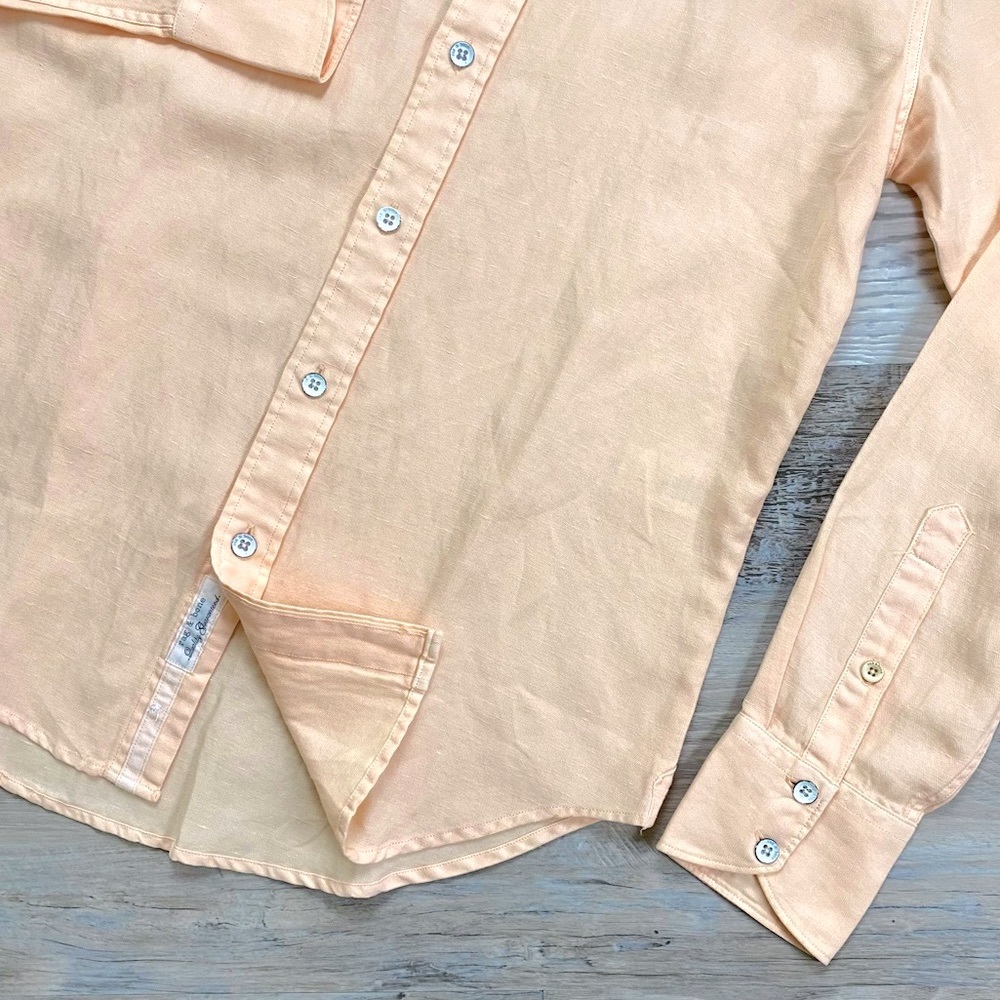 Rag & Bone Fit 2 Tomlin Linen Shirt in Peach - Picture 5 of 16